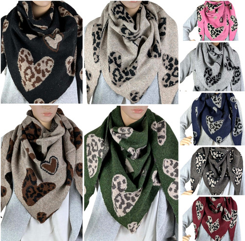 Leo herz print dreieckstuch - leo-herz-print,