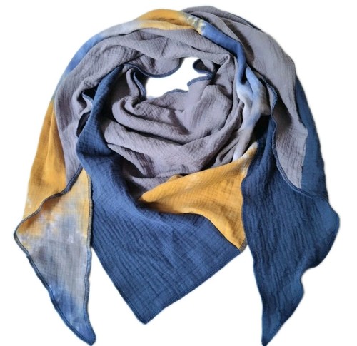 Batik xxl musselin tuch blau - batik,