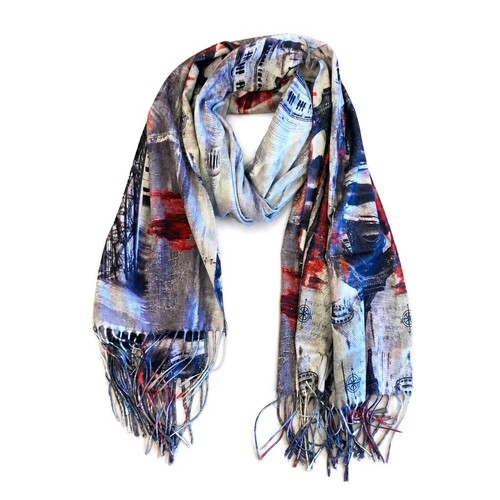 Xxl damen schal paris print - xxl,