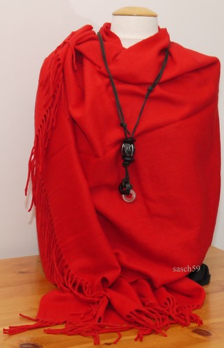 Schal xxl 100 wolle - rot, tuch