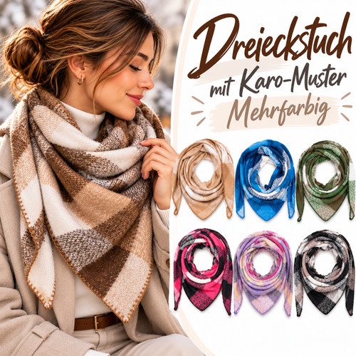 Damen xxl dreieckstuch kariert - dreieckstuch,